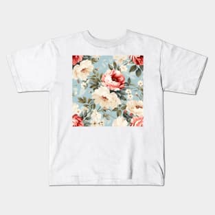 Shabby Chic Flowers Pattern 16 Kids T-Shirt